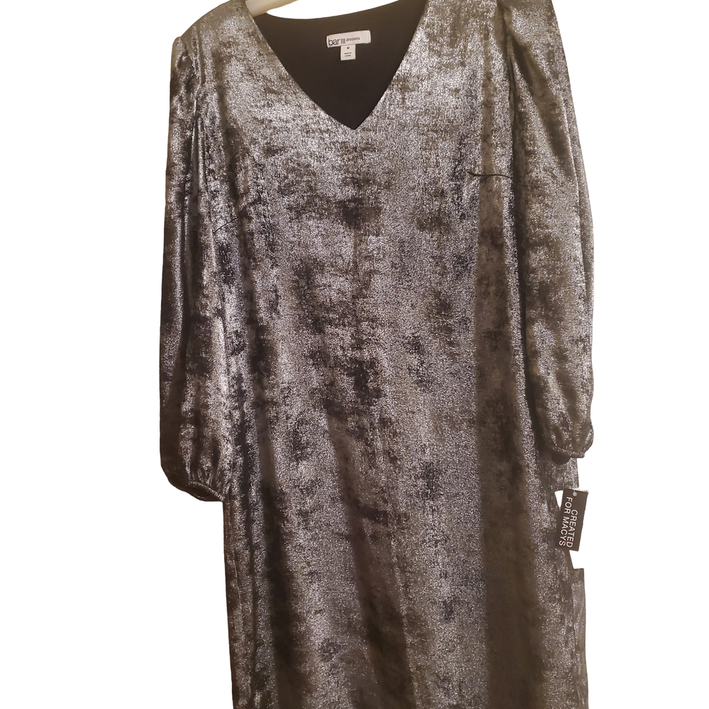 Bar III Silver Long Sleeve Dress